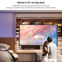 LEJIADA 16:9 Projecteur Simple Portable Pliable 84 100 120 Inch Outdoor Home KTV Office 3D HD Black Projector Screen with Stand