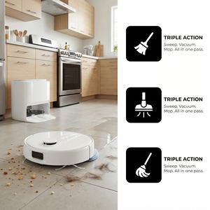 Aspiradora Inalámbrica con Navegación LDS, 8000 Pa de Potencia de Succión, 3 en 1, Barredora, Mopa, Aspiradora en Seco y Húmedo, 5200 mAh, Robot Aspiradora - Product Image 4