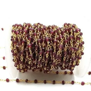 Grenat naturel Perles de Pierres Précieuses En Gros Chapelet Chaînes Pour Fabricant De Bijoux Acheter En Ligne En Gros Usine Coût De L'inde - Product Image 1