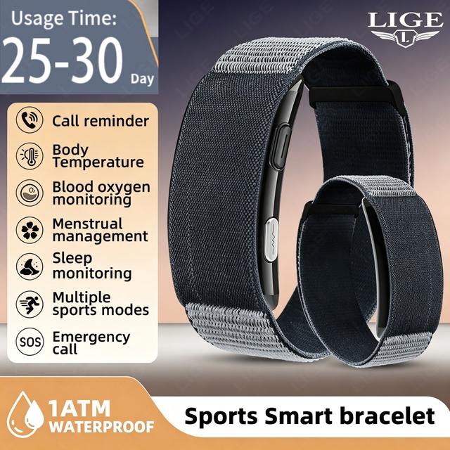 BWVITRO (5-10 Days) Battery Smart Bracelet 24H Heart Rate Blood Pressure Stress HRV Waterproof Wearable Fitness Chronograph