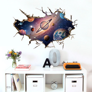 Pegatina de pared de planeta espacial del universo 3D, 60x90cm, PVC impermeable, decoración para habitación de niños, forma Irregular, diseño moderno - Product Image 2