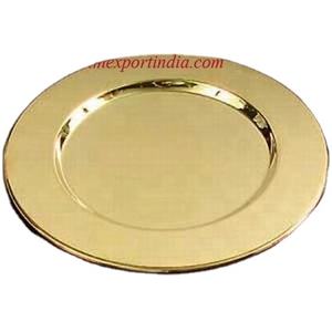 Assiette de présentation 33cm en aluminium recouvert de poudre d'or pour la salle à manger - Product Image 1