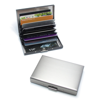 Porte-cartes en métal 8 poches porte-cartes de crédit porte-cartes de visite porte-cartes RFID en acier inoxydable
