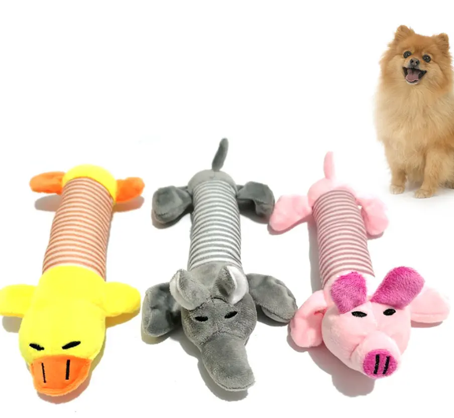 ของเล่นผ้ากำมะหยี่สำหรับสัตว์เลี้ยง,ของเล่นรูปสุนัขน่ารักขำขันพร้อมตัวบีบรูปเป็ดหมูช้างของเล่นสำหรับสุนัข