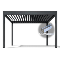Pergola bioclimatique en aluminium Airfun pour jardin extérieur, fonctionnement motorisé/manuel, toit ouvrant imperméable, lamelles orientables, revêtement poudré