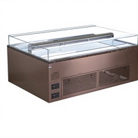 Vitrine réfrigérée moderne ouverte en marbre et verre pour gâteaux |   Réfrigérateur commercial à refroidissement par air pour boulangerie et café