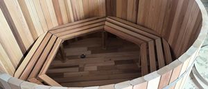 Vendedor caliente <span class=keywords><strong>Calentador</strong></span> <span class=keywords><strong>eléctrico</strong></span> de madera externo Bañera de hidromasaje Jardín Spa Bañera de hidromasaje de cedro al aire libre Bañera de hidromasaje de leña - Product Image 4