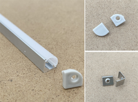 Profil LED LS-168 pour éclairage de bande de plafond d'armoire 45 canal d'extrusion en aluminium d'angle de 90 degrés pour la coupe de décorations