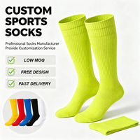 Chaussettes de compression sportives pour hommes, en coton ferme, sans coutures, pour l'entraînement, le marathon, la course à pied, chaussettes durables personnalisées