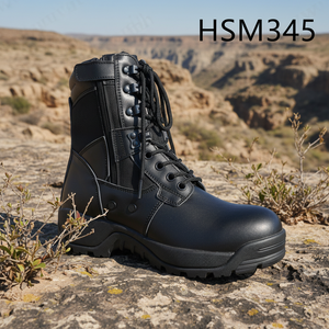 รองเท้าบูทคอมแบทสีดำแบบมีซิป รุ่น HY,Singapore Market Composite Toe Insert พร้อมแผ่นป้องกันนิ้วเท้าแบบกันกระแทก สำหรับป่าดงดิบ รุ่น HSM345 - Product Image 2