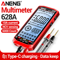 Multimètre numérique à grand écran ANENG 628A 10A/1000V Tension courant AC/DC 6000 points Gamme automatique Résistance/Capacité