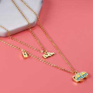 Collar Lindo en Oferta para Niñas, Collar de Cadena de Flores de Acero Inoxidable, Collar con Colgante de Comida Resistente al Agua y al Aceite - Product Image 6