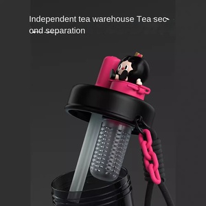 MAIMA Nueva taza de agua portátil de alta apariencia con revestimiento de cerámica Termo de paja de café grueso para niños - Product Image 4