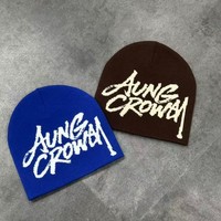 Casquette de streetwear personnalisée avec design graphique imprimé, tissée en jacquard, tricotée, style Y2K, réversible, avec logo