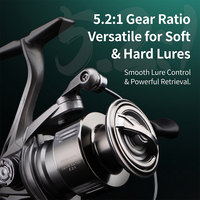 Moulinet de pêche spinning 500/800/1000-7000, rapport 5.2:1, polyvalent, frein max 16kg, bobine en aluminium CNC profonde, équipement de pêche