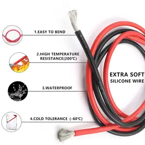 Onlyoa High Temperature Resistant 200 Degrees Flexible Silicone Wire Cable 6 8 10 12 14 16 18 20 22 AWG Gauge For RC Car Battery