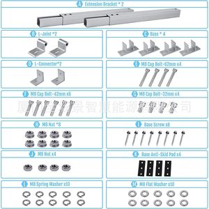 Système de montage solaire en aluminium, angle réglable 30-60 degrés pour installation sur toiture, traitement de surface anodisé - Product Image 5