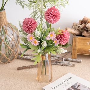 Bouquet de fleurs artificielles CallaFloral en tissu tissé plastique réaliste pour mariage et décoration intérieure CF01285A - Product Image 1