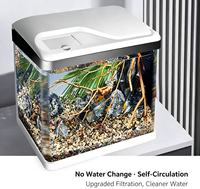 Aquarium rectangulaire en verre à faible entretien avec filtre intégré pour bureau/terrasse – Bassin pour poissons rouges de petite à moyenne taille