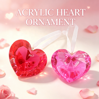 Acryl hart hangend ornament Valentijnsdag decoratie liefdesvormige hanger voor huisdecoratie
