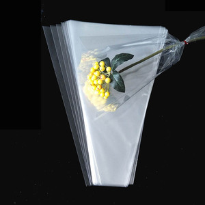 Jufeng – Sacs d'emballage transparents personnalisés en OPP/BOPP pour bouquets de roses fraîches, recyclables et de haute qualité - Product Image 3