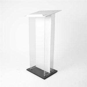 Pupitre de conférence moderne en acrylique blanc et transparent fait main pour usage commercial (vente en gros) - Product Image 4