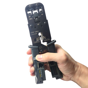 คีมย้ำสายแลนอเนกประสงค์ Rj45 Rj12 Rj11 Rj9 แบบ 4p 8p 6p พร้อมเครื่องทดสอบสายแลน - Product Image 1