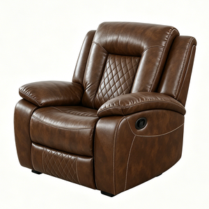 Conjunto de sofá reclinable extensible Chesterfield personalizado en cuero artificial para sala de estar, comedor, villa. - Product Image 5