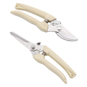 กรรไกรตัดแต่งกิ่ง ชุดครบชุด กรรไกรทำสวน หัวโค้ง สำหรับใช้ในบ้าน ผลิตจากเหล็กกล้าไร้สนิม SK5 สีเบจ/สีเงิน สำหรับสวนดอกไม้และสวนผลไม้ - Product Image 5