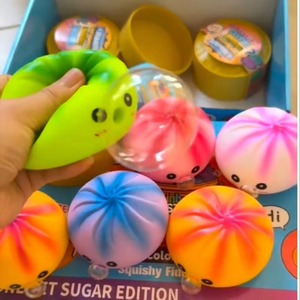 Hot Selling Polyester Blow <b>Bubbles</b> Dumpling Cute Steamed Bun Stress Relieving Toy Soft Squishy Texture Fidget Play Portable - Product Image 1