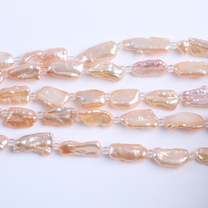 Hilos de Perlas de Agua Dulce <span class=keywords><strong>Biwa</strong></span> de 8-11 mm, Hermosas en Color Blanco, Rosa y Morado, Forma Irregular Barroca, para Joyería, 19 cm - Product Image 5