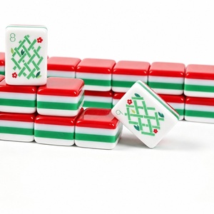 Style européen et américain transfrontalier, design rouge à quatre couches et blocs de couleurs, ensemble de mahjong occidental portable, directement de l'usine - Product Image 1