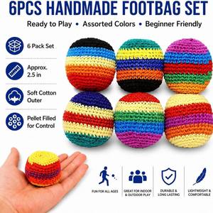Balles de sport tricotées professionnelles <span class=keywords><strong>en</strong></span> gros pour enfants, prix abordable, balles tricotées douces et colorées faites à la main, pendentifs - Product Image 4
