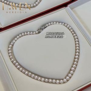 שרשרת פנינים עגולות לבנות מים מתוקים, ברק גבוה, 2-12 מ\\\"מ, איכות 3-6A, כסף טהור 925, תכשיט קלאסי - Product Image 1