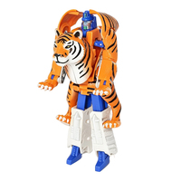 Juguete de Deformación de Tigre a Robot con Articulaciones Móviles de Plástico para Niños, Figura de Acción Animal 2 en 1