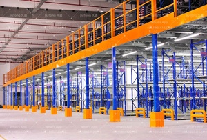 Heavy Duty <strong>Steel</strong> <strong>Shelving</strong> Supported Mezzanine Rack Multi-Level Storage Platform with Metallic <strong>Shelves</strong> - Product Image 4