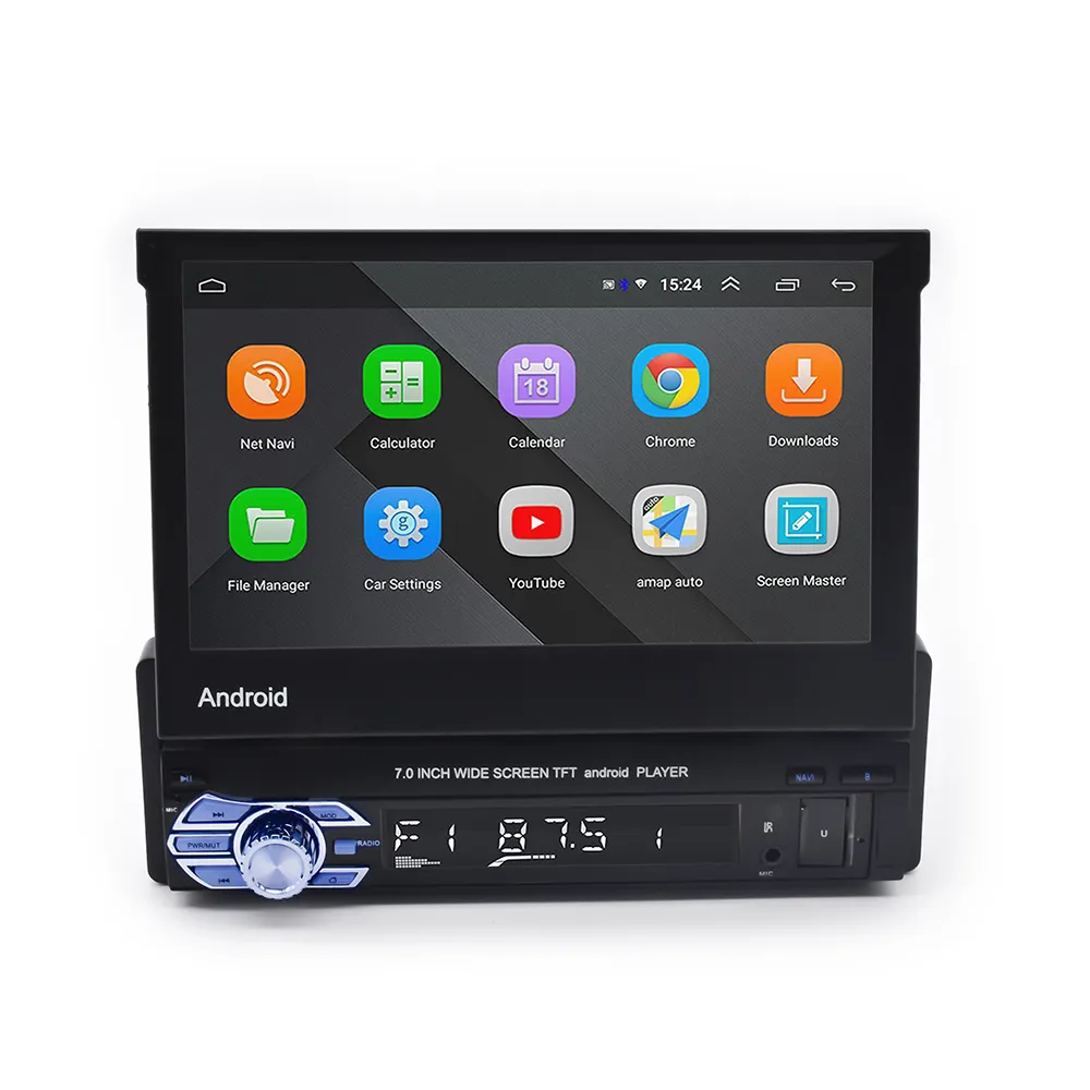 Sıcak satış geri çekilebilir ekran araba radyo araba mp3 çalar kılavuzu android araç dvd oynatıcı oyuncu