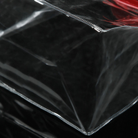 Sac à main à poignée ronde en PVC transparent en trois dimensions, sac de shopping en plastique étanche, sac cadeau logo imprimable