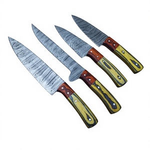 Ensemble de couteaux de chef en acier damas forgé à la main, faits sur mesure, avec étui en cuir |   Cadeau Parfait - Product Image 3