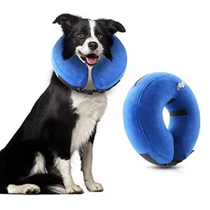 Weiches aufblasbares Hunde halsband, Wiederherstellung halsband für Hunde nach der Operation, verstellbares E-Halsband mit 5 Größen für Haustiere
