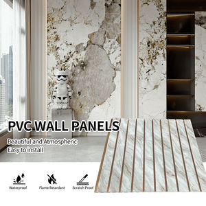 Panel de Pared de PVC Antimoho con Estampado <span class=keywords><strong>en</strong></span> Caliente, Panel de Pared Decorativo de Madera y Plástico Impermeable para Renovación de Interiores - Product Image 2