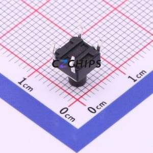 TS-1002-BR07516 Tactile Switch Through hole-4P,6x6mm Switch Single Pole Single Throw Round Button 1.6N Through Hole - Product Image 2