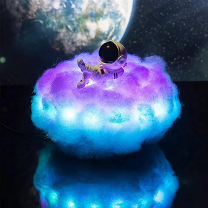 Lampe astronaute à LED avec télécommande, nuages colorés et effet arc-en-ciel, comme veilleuse, cadeau créatif - Product Image 2