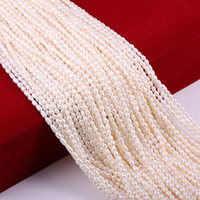 Perles de culture d'eau douce naturelles de style tendance 2*3mm 3*4mm 4*5mm en forme de riz, roses, blanches et violettes