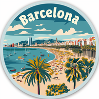 Aimant de réfrigérateur en bois de Barcelone personnalisé Décoration de la maison Aimant de réfrigérateur Autocollant Aimant de réfrigérateur Souvenirs