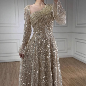 Serene Hill LA73177 Abito da Sera <span class=keywords><strong>Turchese</strong></span> a Maniche Lunghe con Perle e Decorazioni Elegante Vestito da Cerimonia per Donne - Product Image 6