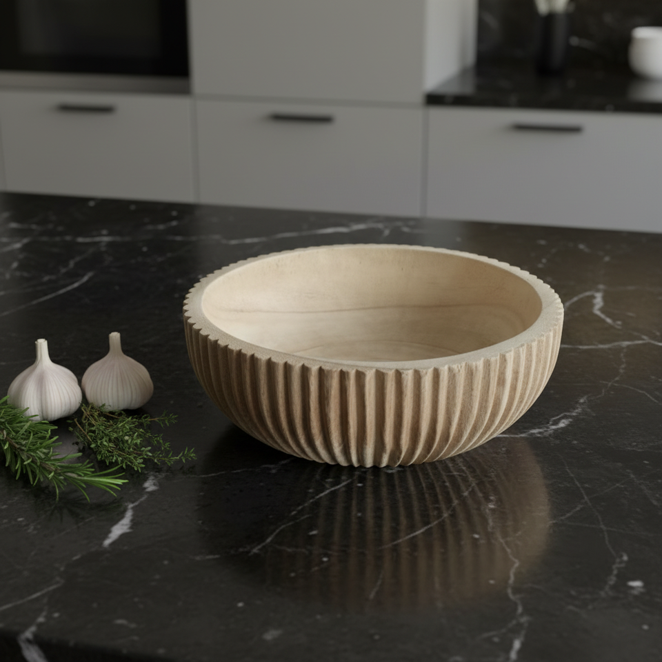 Modern Rustic Round Wooden Serving Tray Natural Solid Wood for ...