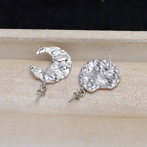 Boucles d'oreilles baroques en argent S925 avec corps en jade féminin façonné, cheveux, perle déformée 9-17, bijoux DIY, accessoires 4116 - Product Image 4