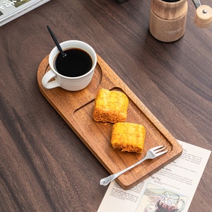 Bandeja de Servicio de Café de Madera de Acacia Sólida de Primera Calidad, Ecológica, de Lujo Ligero, 2 cm de Grosor, Rectangular, para Otomana, Sala de Estar, Desayuno - Product Image 2
