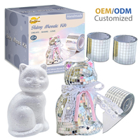 Kit de mosaïque brillante DIY, figurine d'animal en mousse, à personnaliser, avec rouleaux de ruban mosaïque holographique, jouet artistique pour fête d'anniversaire d'enfants